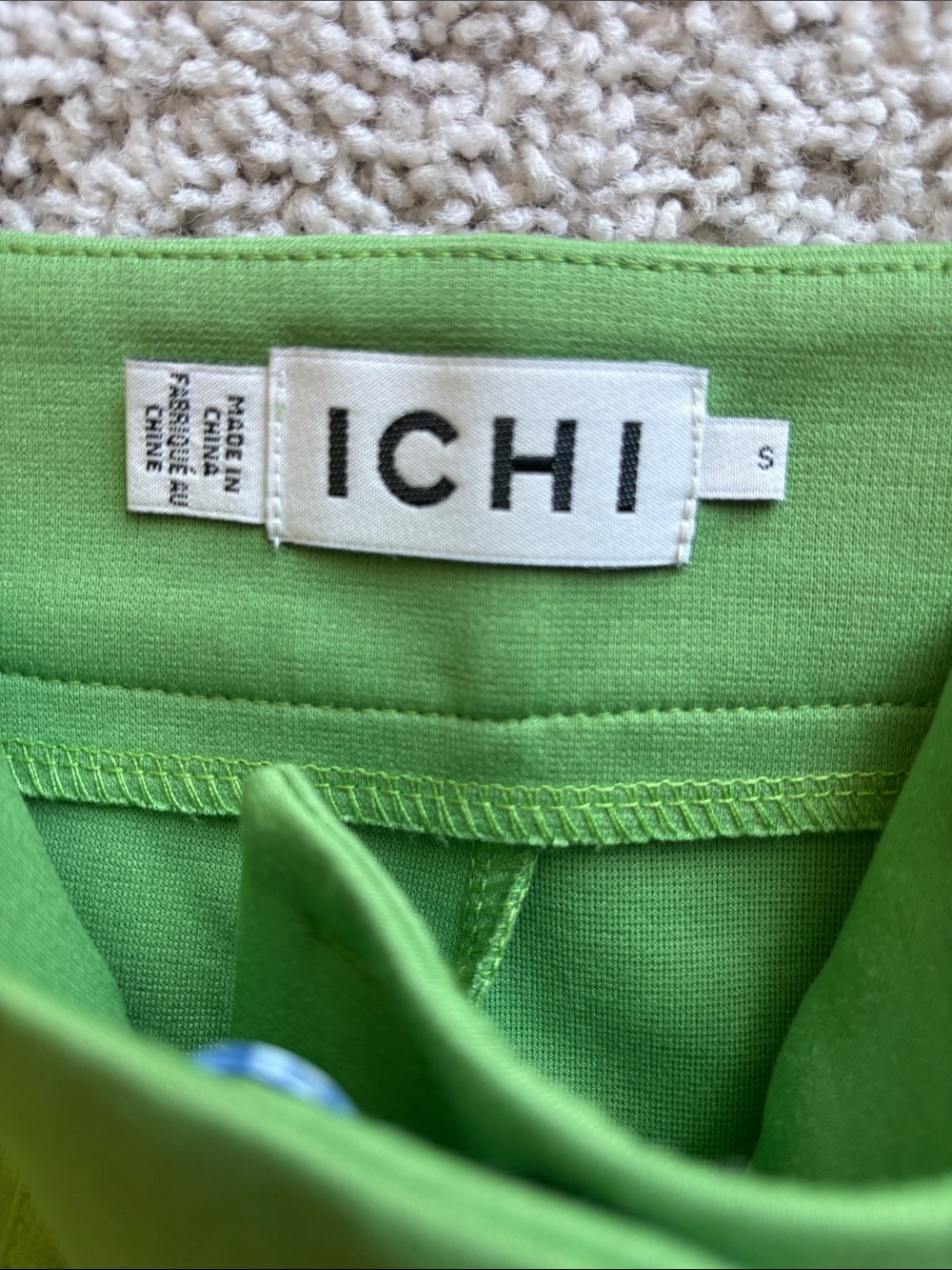 ICHI Classic High-Rise Green Women's Dress Pants - Picture 3 of 3